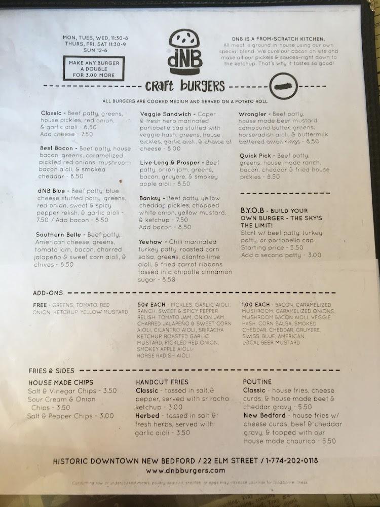 dNB Craft Kitchen Menu image 3